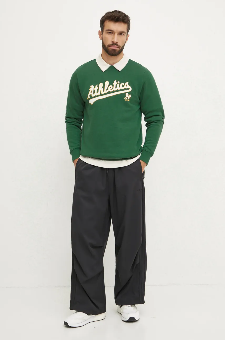 Кофта 47 brand MLB Oakland Athletic мужская цвет зелёный с аппликацией BB018PEMIBC654773DG Кофта 47 brand MLB Oakland Athletic мужская цвет зелёный с аппликацией BB018PEMIBC654773DG
