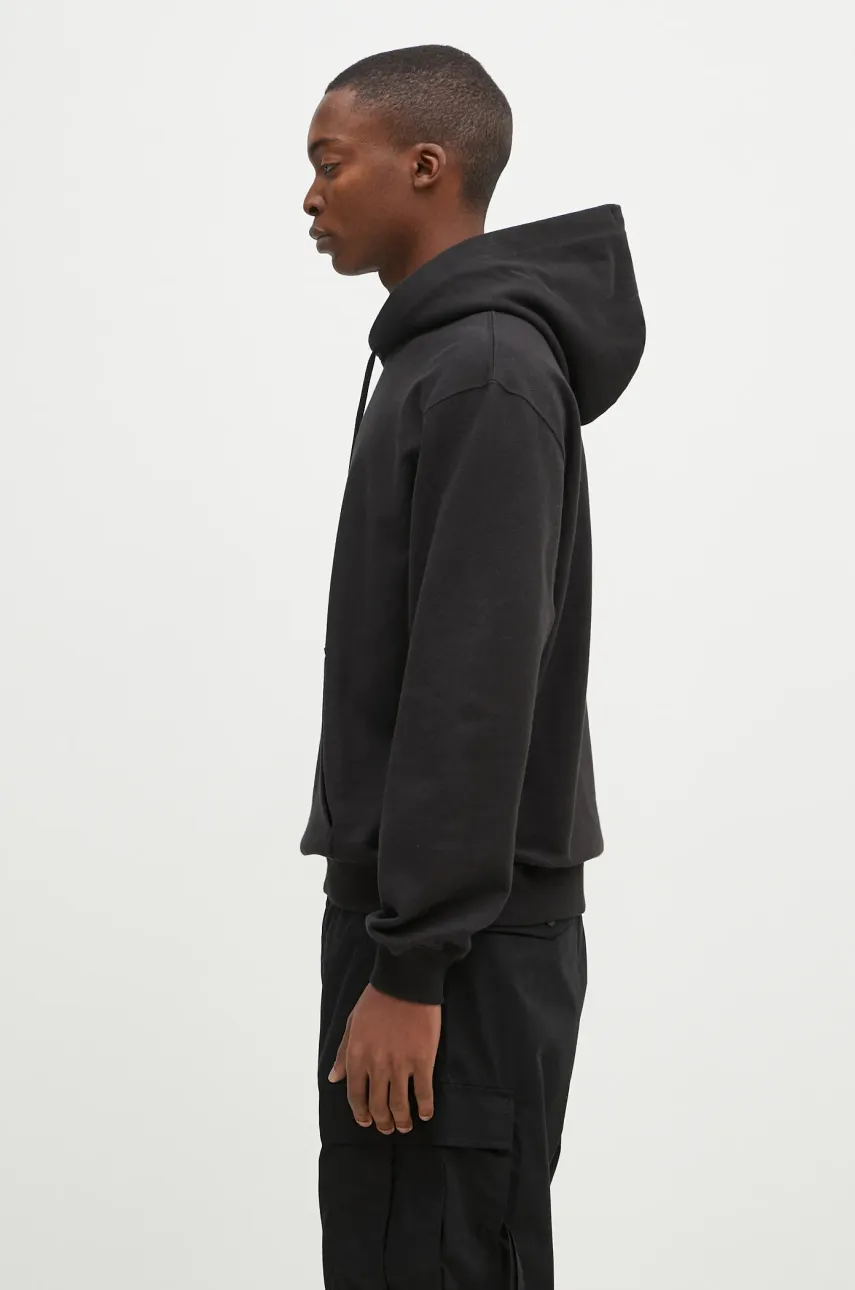 Хлопковая кофта Maharishi Maharishi Organic Hooded Sweat мужская цвет чёрный с капюшоном с аппликацией 4622.BLACK Хлопковая кофта Maharishi Maharishi Organic Hooded Sweat мужская цвет чёрный с капюшоном с аппликацией 4622.BLACK