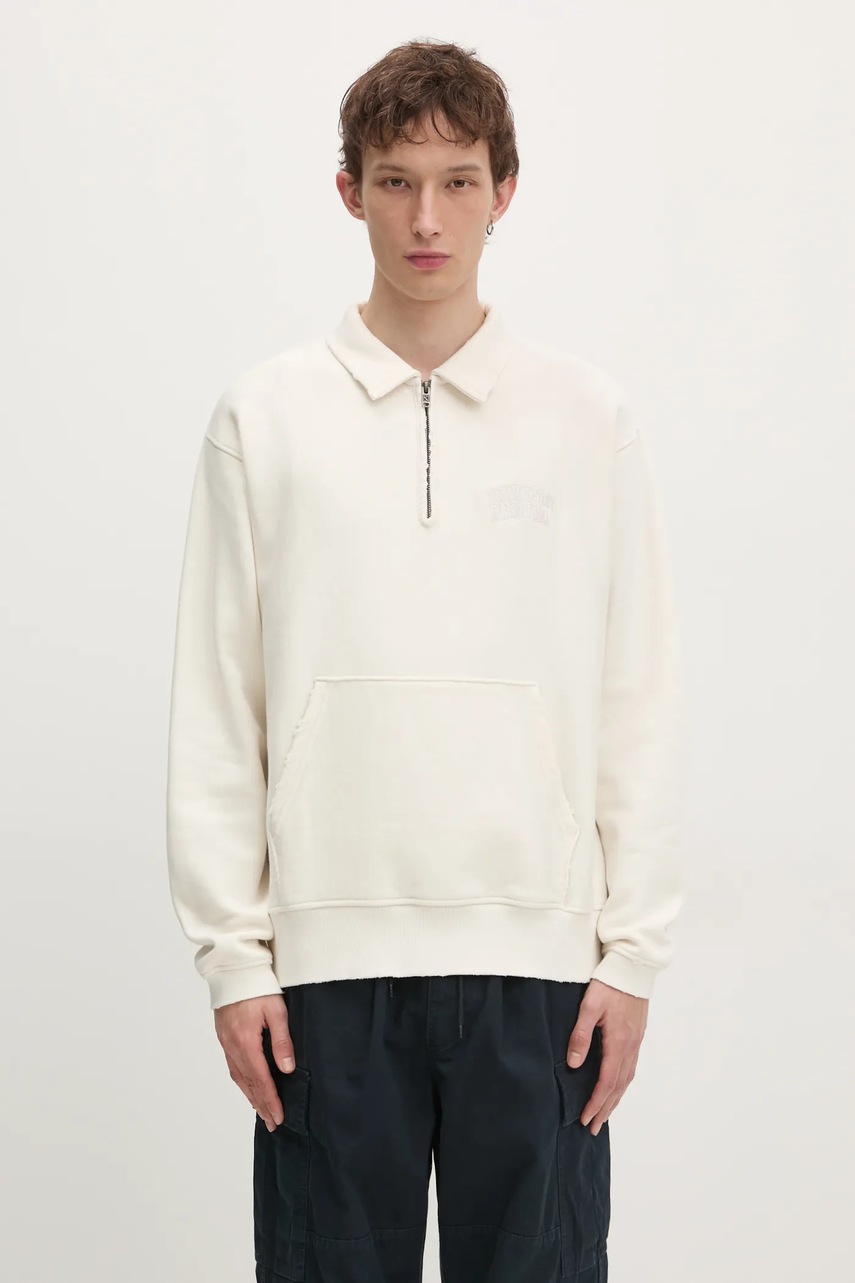 thisisneverthat bluza Damaged Half Zip Polo Sweatshirt