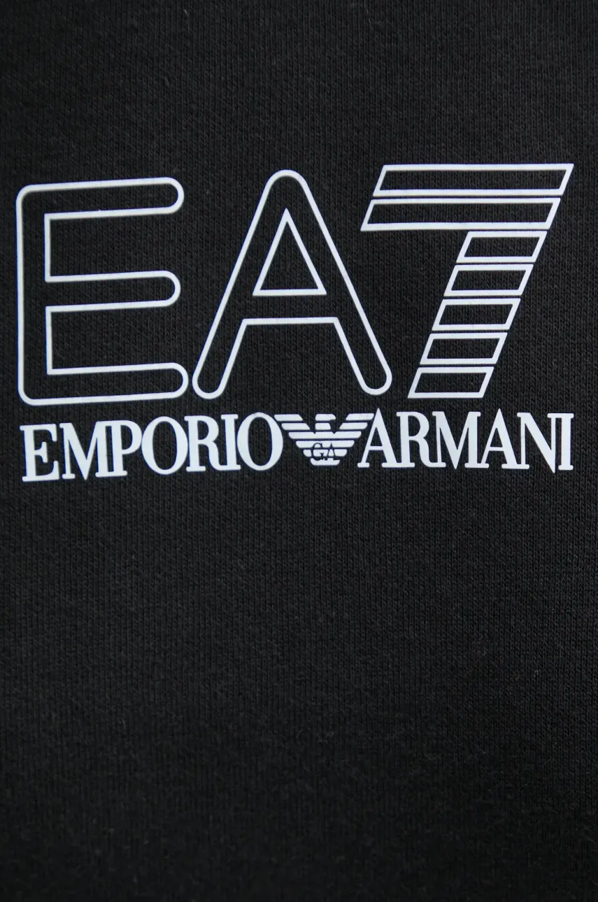 Pulover EA7 Emporio Armani črna Barva, S Kapuco, PJZXZ.6DUM18