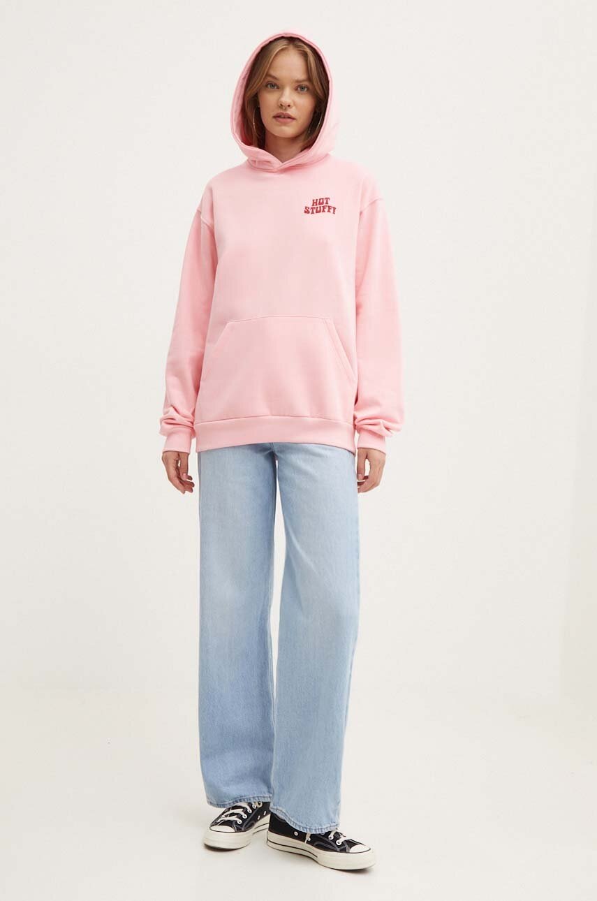 Μπλούζα Kaotiko χρώμα: ροζ, με κουκούλα, AM095-01-G002 φωτογραφία