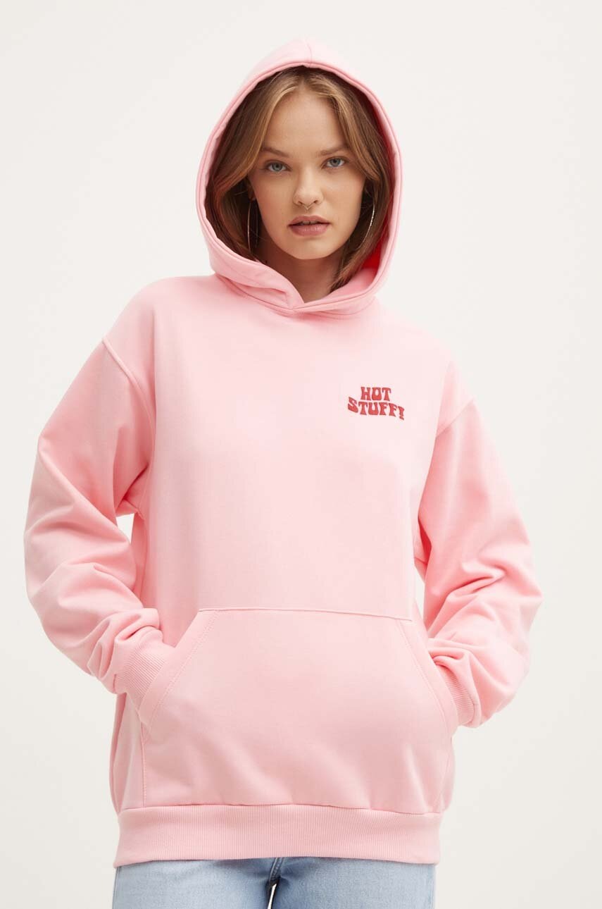 Μπλούζα Kaotiko χρώμα: ροζ, με κουκούλα, AM095-01-G002 φωτογραφία