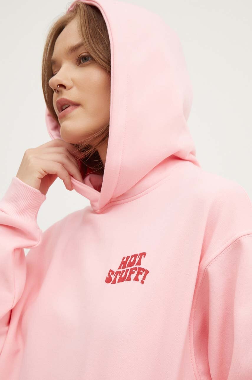 Μπλούζα Kaotiko χρώμα: ροζ, με κουκούλα, AM095-01-G002 φωτογραφία