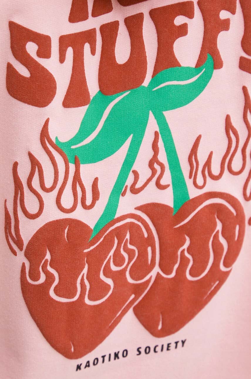 Μπλούζα Kaotiko χρώμα: ροζ, με κουκούλα, AM095-01-G002 φωτογραφία