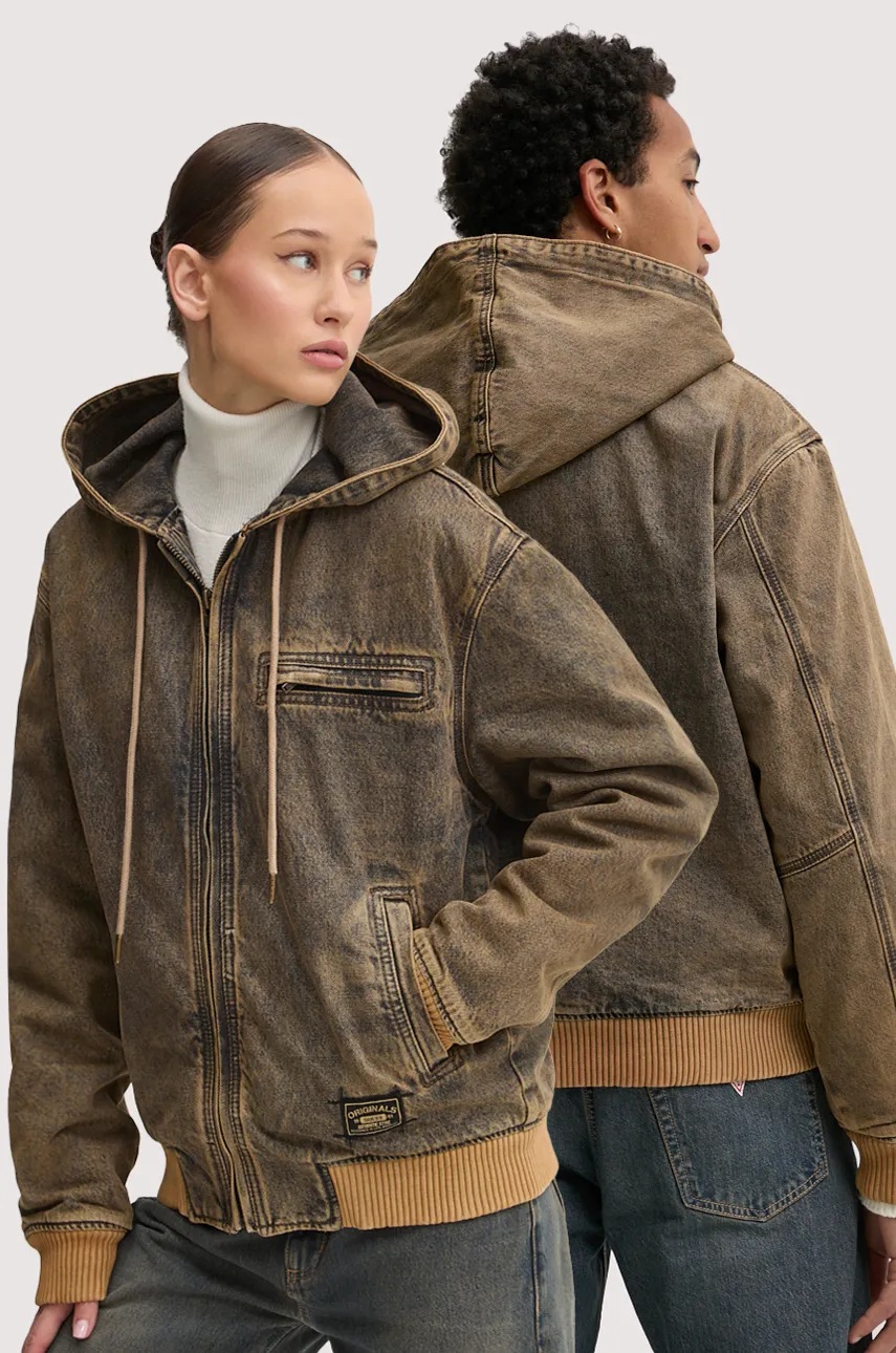 

Дънково яке Guess Originals в кафяво преходен модел M4BG85 D4XY2, Кафяв