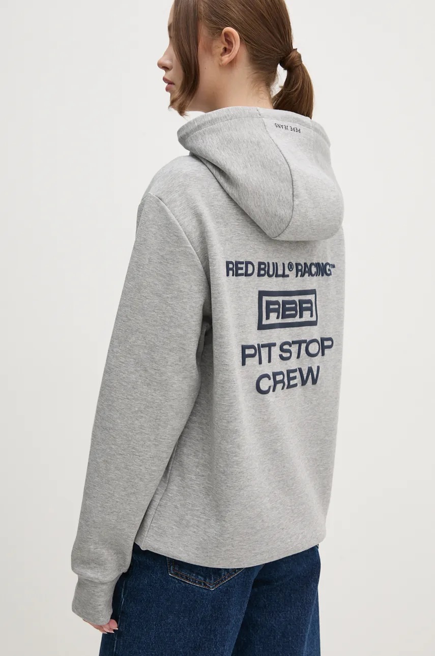 Μπλούζα Red Bull Racing x Pepe Jeans χρώμα: γκρι, με κουκούλα, RU580006 φωτογραφία