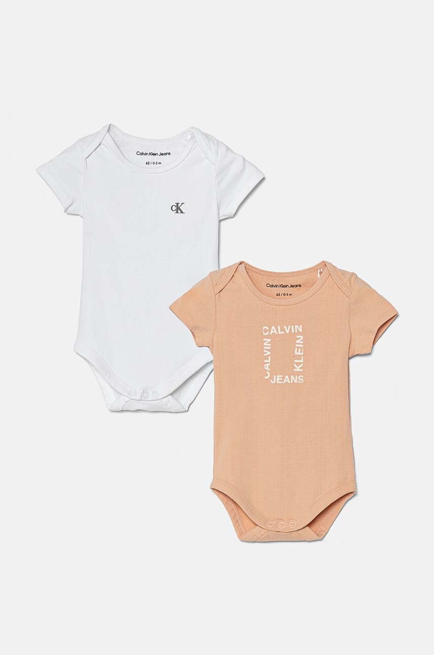 

Бебешко боди Calvin Klein Jeans (2 броя) IN0IN00208, Оранжев