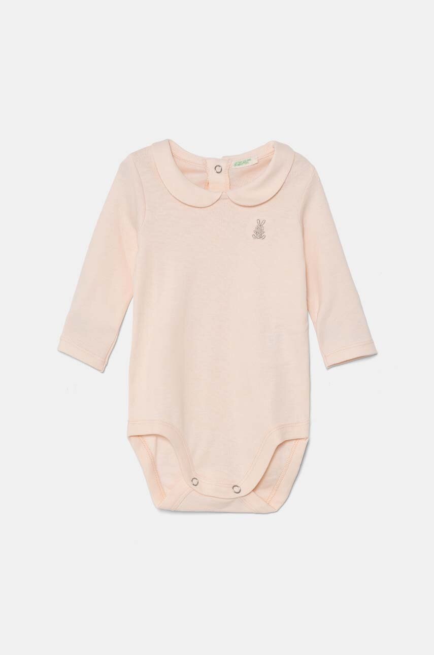 

Бебешко боди от памук United Colors of Benetton 3I9WAB00G, Оранжев
