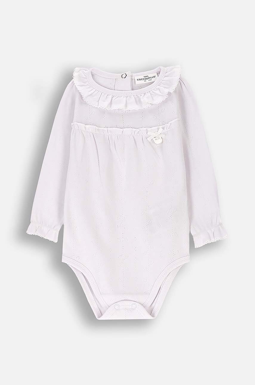 

Бебешко боди от памук Coccodrillo CUTE GIRL NEWBORN, Бял