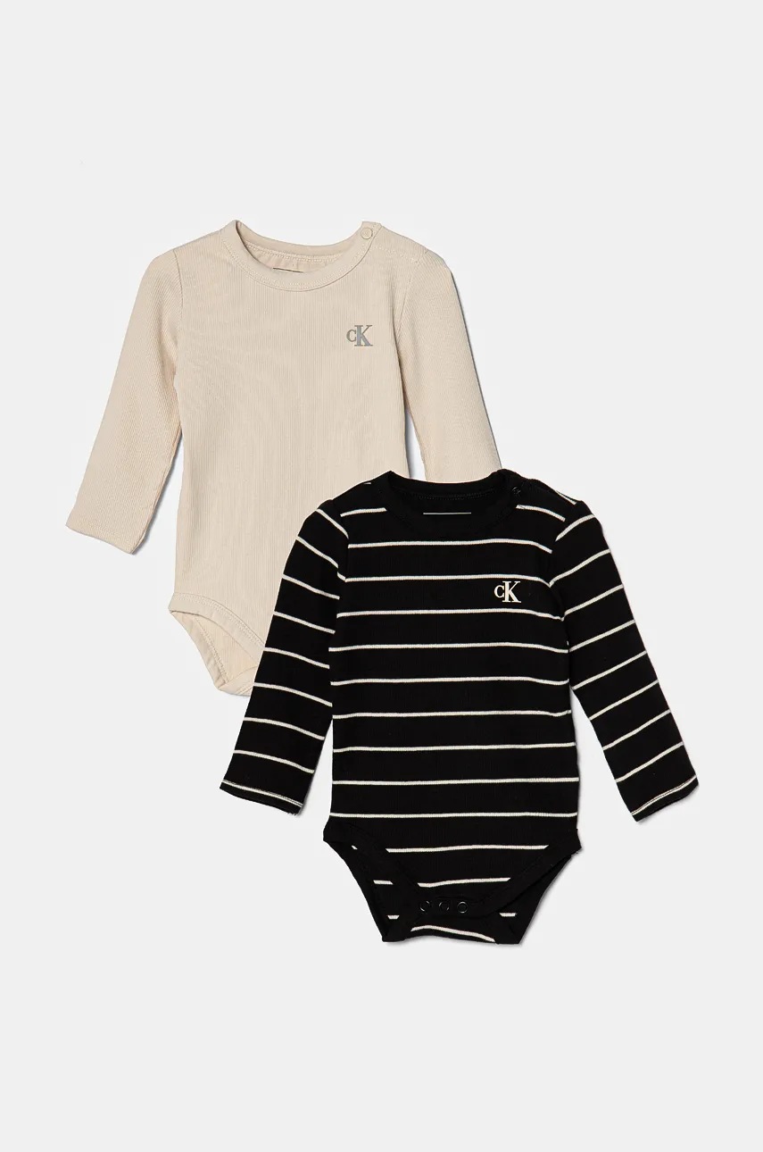 

Бебешко боди Calvin Klein Jeans (2 броя) IN0IN00245, Бежов