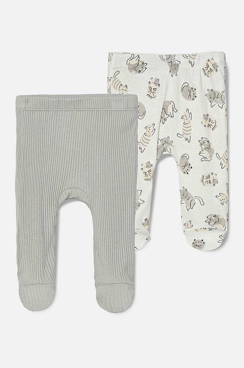 

Памучни бебешки ританки United Colors of Benetton (2 броя) 3FMG0F008, Сив