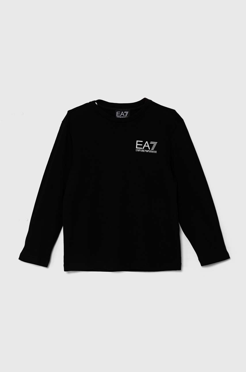 

Детска блуза с дълги ръкави EA7 Emporio Armani в черно с принт 8NBT52 BJ02Z, Черен