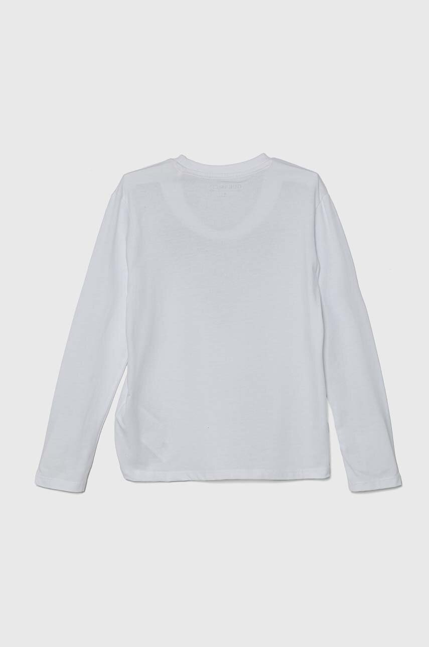 Дитячий бавовняний лонгслів Guess колір білий з аплікацією L4YI07 K8HM4