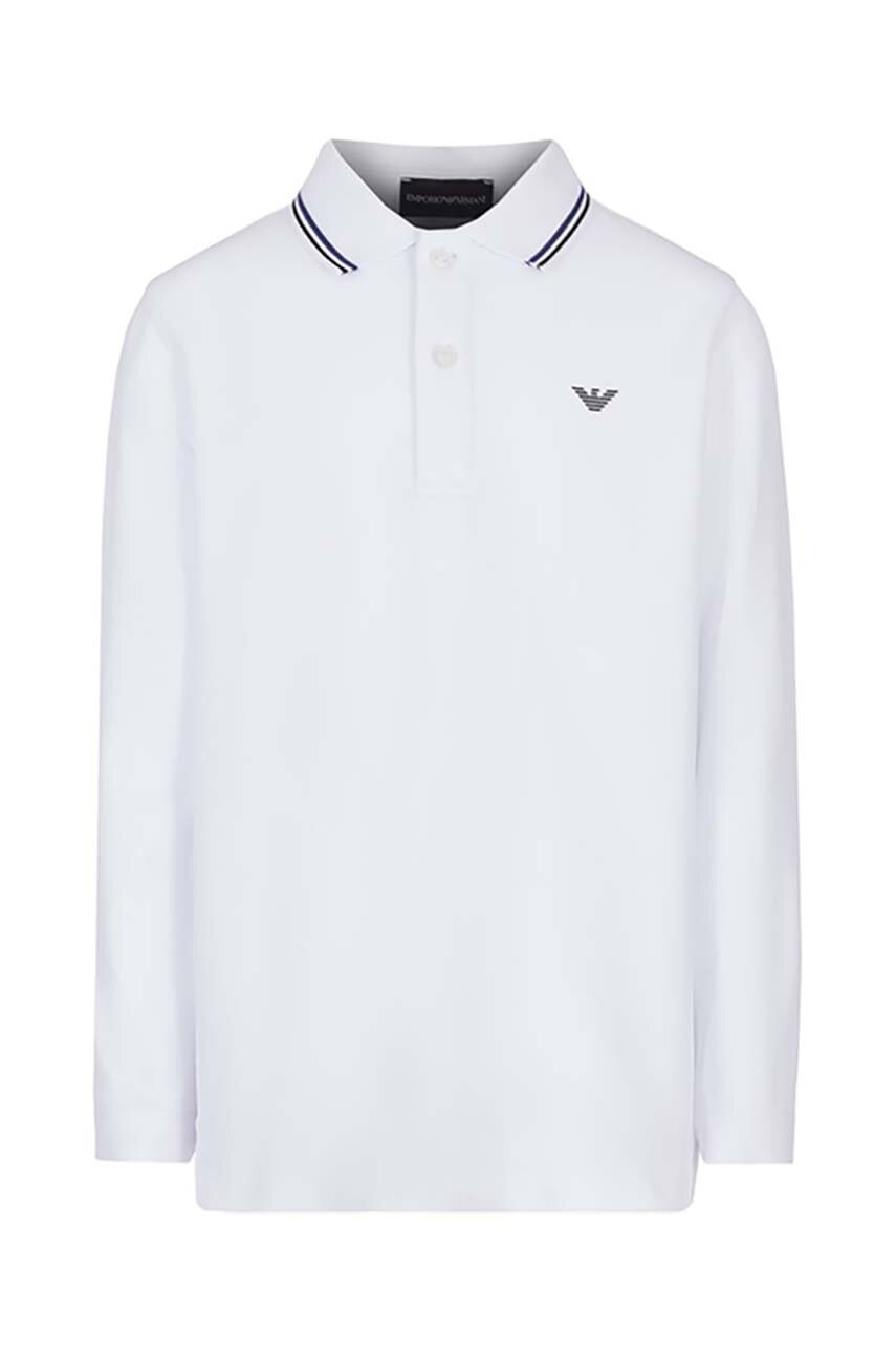 Emporio Armani longsleeve copii culoarea alb, neted, 8N4FB5 1JPTZ