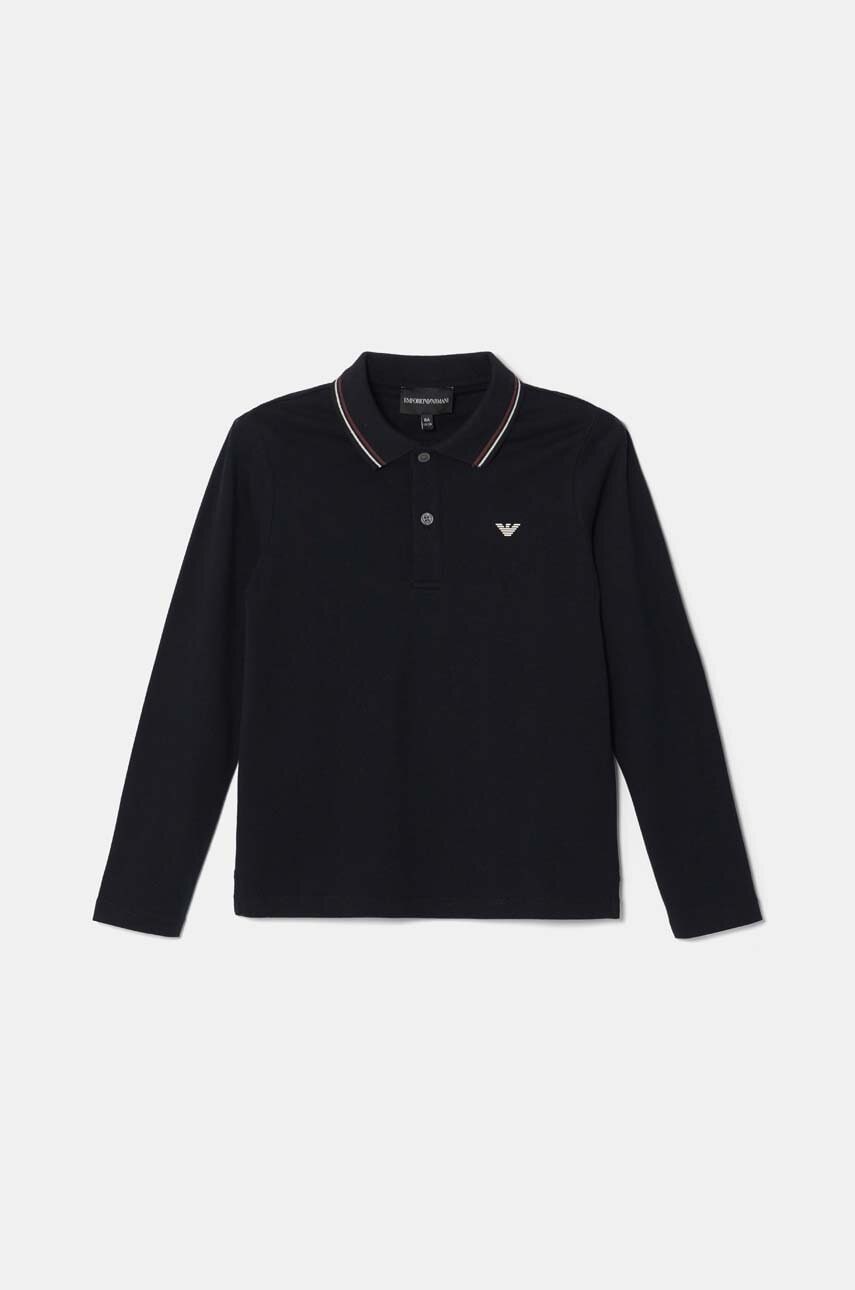 Levně Dětské tričko s dlouhým rukávem Emporio Armani tmavomodrá barva, 8N4FB5 1JPTZ