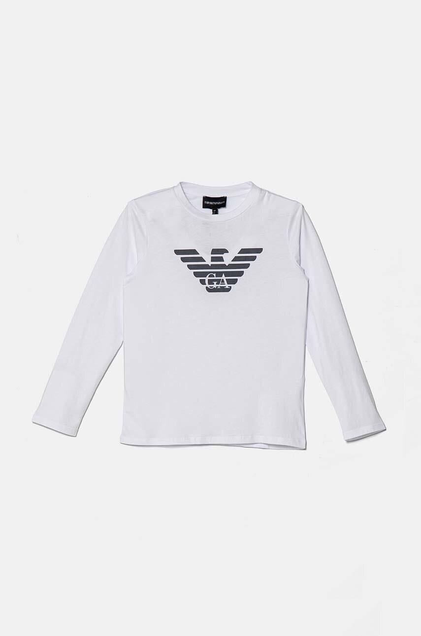 

Детска блуза с дълги ръкави Emporio Armani в бяло с принт 8N4TN6 1JPZZ, Бял