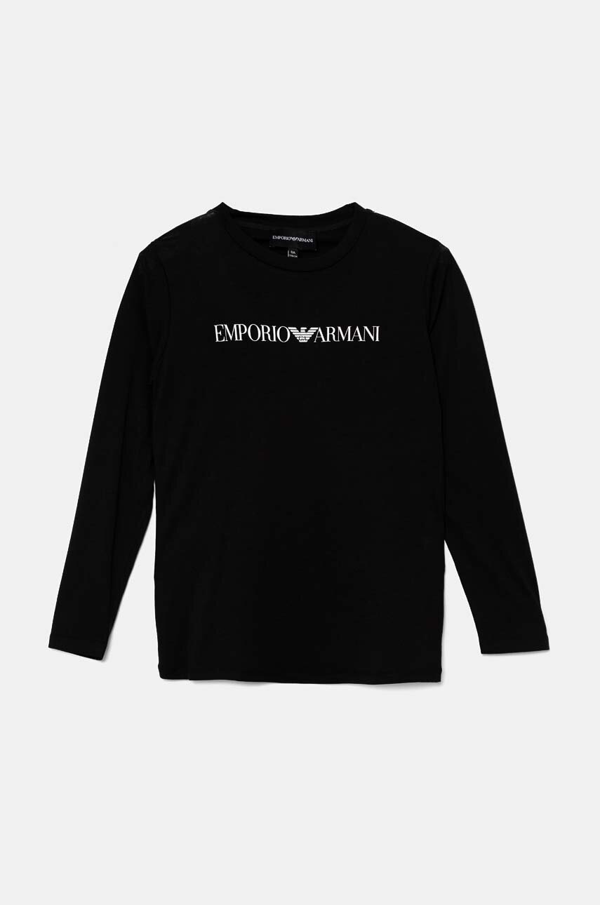 

Детска блуза с дълги ръкави Emporio Armani в черно с принт 8N4TN6 1JPZZ, Черен