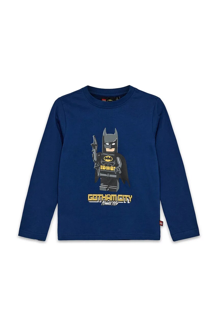 Lego longsleeve din bumbac pentru copii LWTANO 605 culoarea bleumarin, cu imprimeu, 12011325