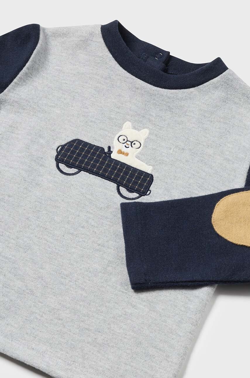 Лонгслив для младенцев Mayoral цвет серый с принтом 2031