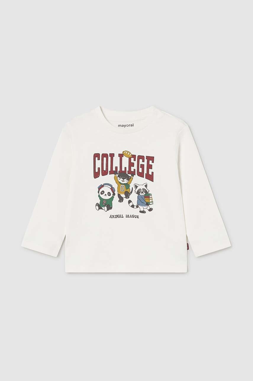 Mayoral longsleeve din bumbac pentru bebeluși culoarea bordo, cu imprimeu, 2032 Mayoral longsleeve din bumbac pentru bebeluși culoarea bordo, cu imprimeu, 2032