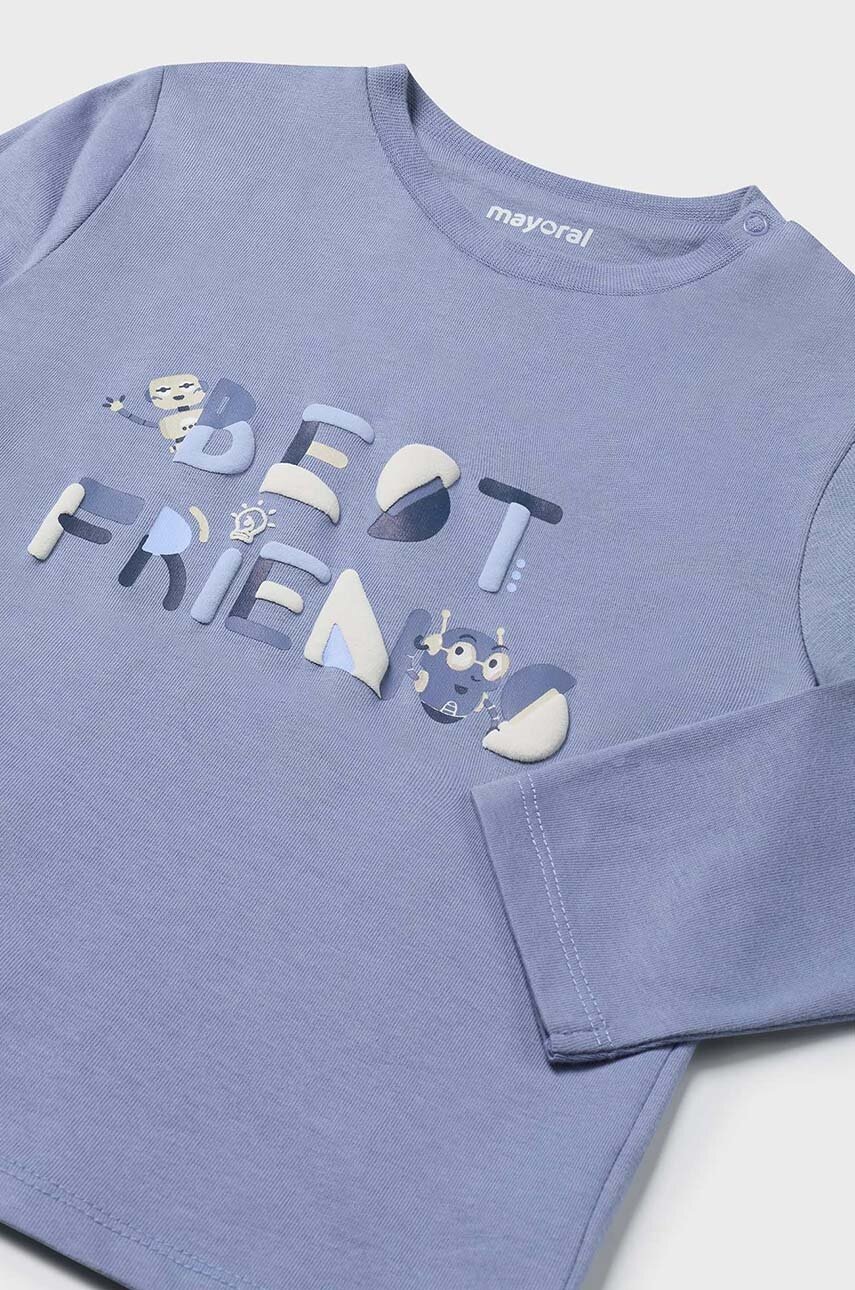 Хлопковый лонгслив для младенцев Mayoral с принтом 2039