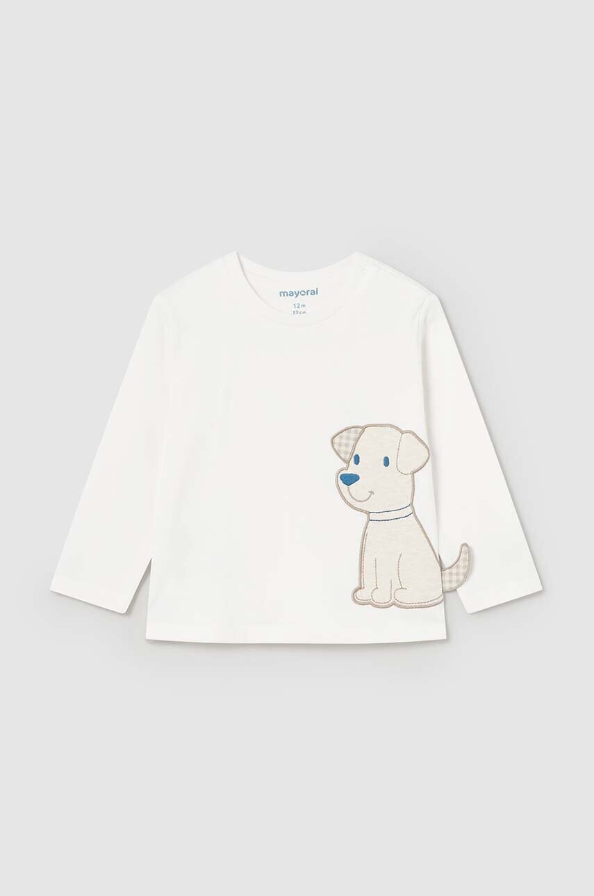 Mayoral longsleeve bebelusi culoarea bej, cu imprimeu, 2043
