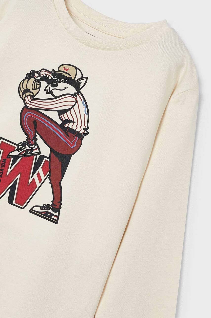 Хлопковый детский лонгслив Mayoral цвет красный с принтом 4042 Хлопковый детский лонгслив Mayoral цвет красный с принтом 4042