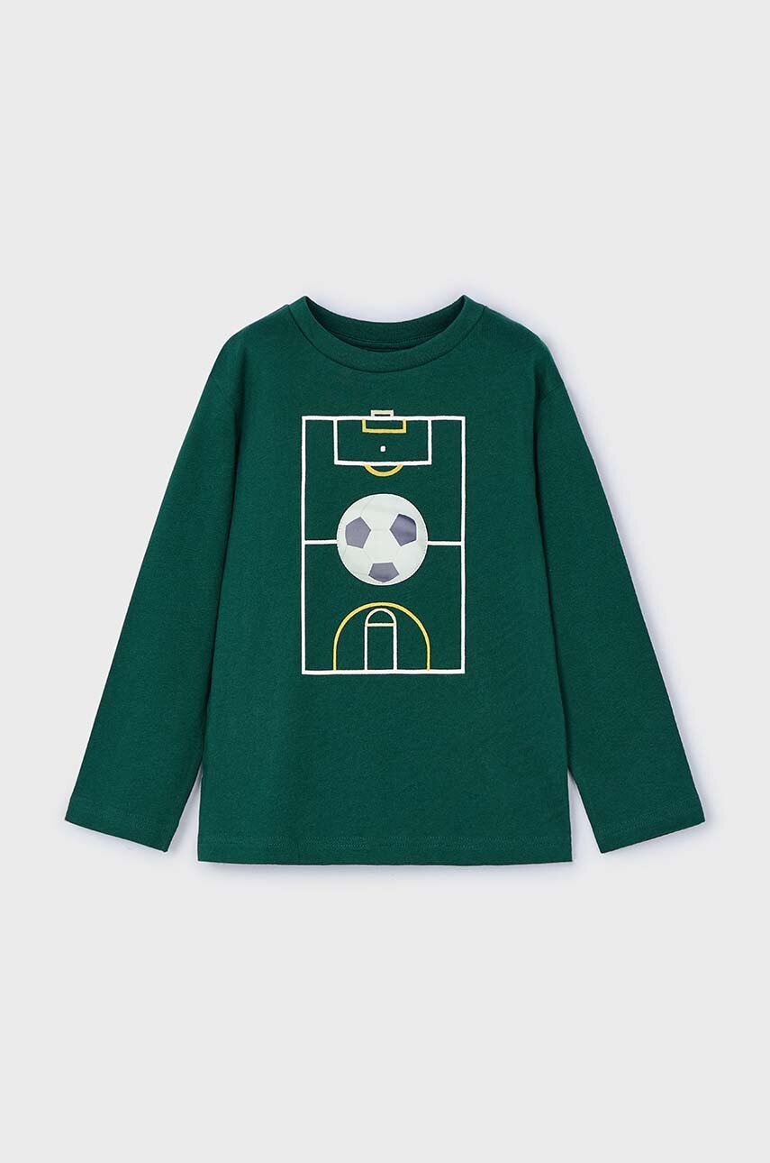 Mayoral longsleeve din bumbac pentru copii culoarea verde, cu imprimeu, 4044