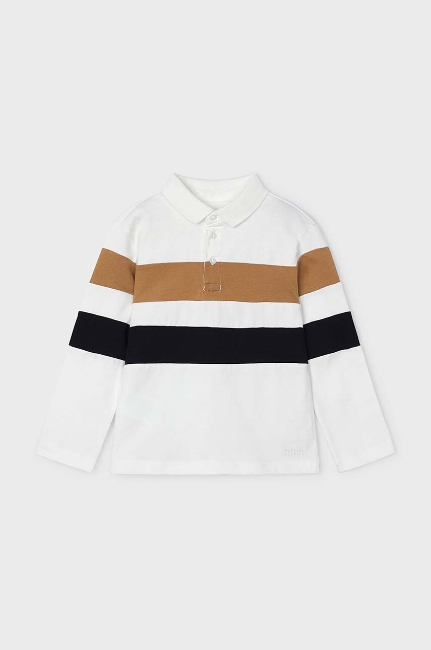 Mayoral longsleeve din bumbac pentru copii culoarea bej, cu imprimeu, 4103