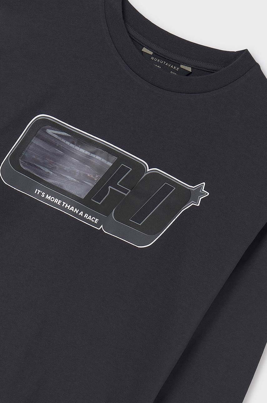 Хлопковый детский лонгслив Mayoral цвет серый с принтом 7088