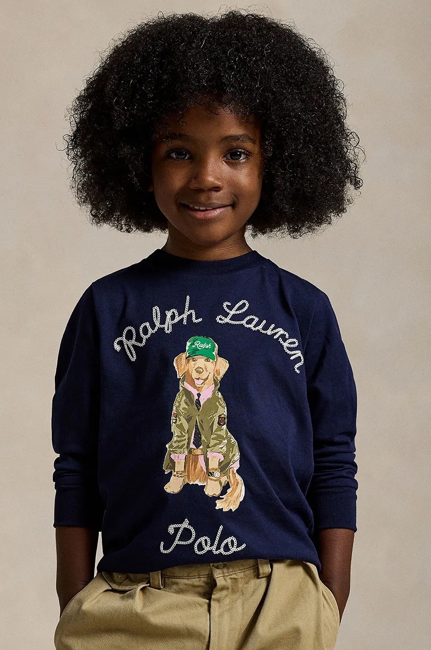 

Детска блуза с дълги ръкави Polo Ralph Lauren в тъмносиньо с принт 322953576001, Тъмносин