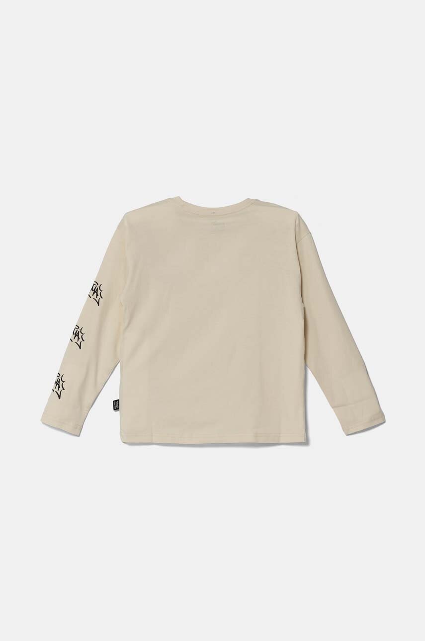 Дитячий бавовняний лонгслів Puma ESS+ MID 90s LS Tee колір бежевий з принтом 681876