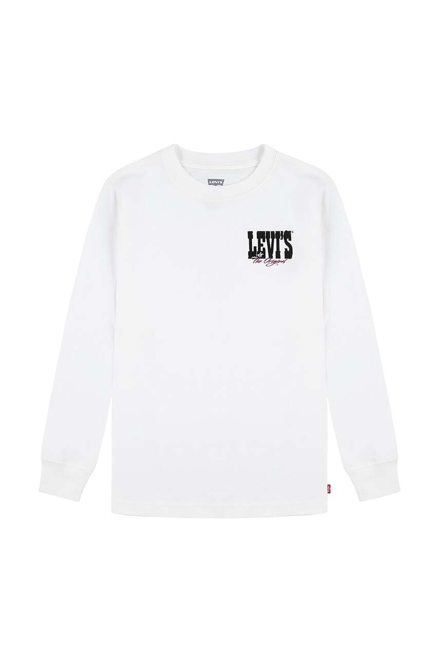

Детска блуза с дълги ръкави Levi's GIDDY UP LS TEE в бяло с принт 9EL428, Бял