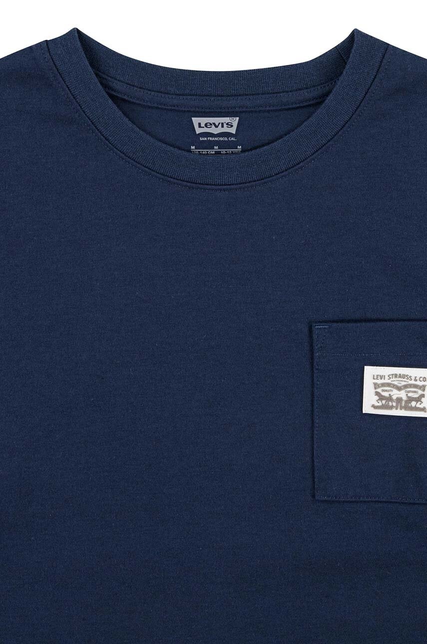 Levi's gyerek felső LONG SLEEVE POCKET TEE sötétkék, sima, 9EL555 termék 2. képe