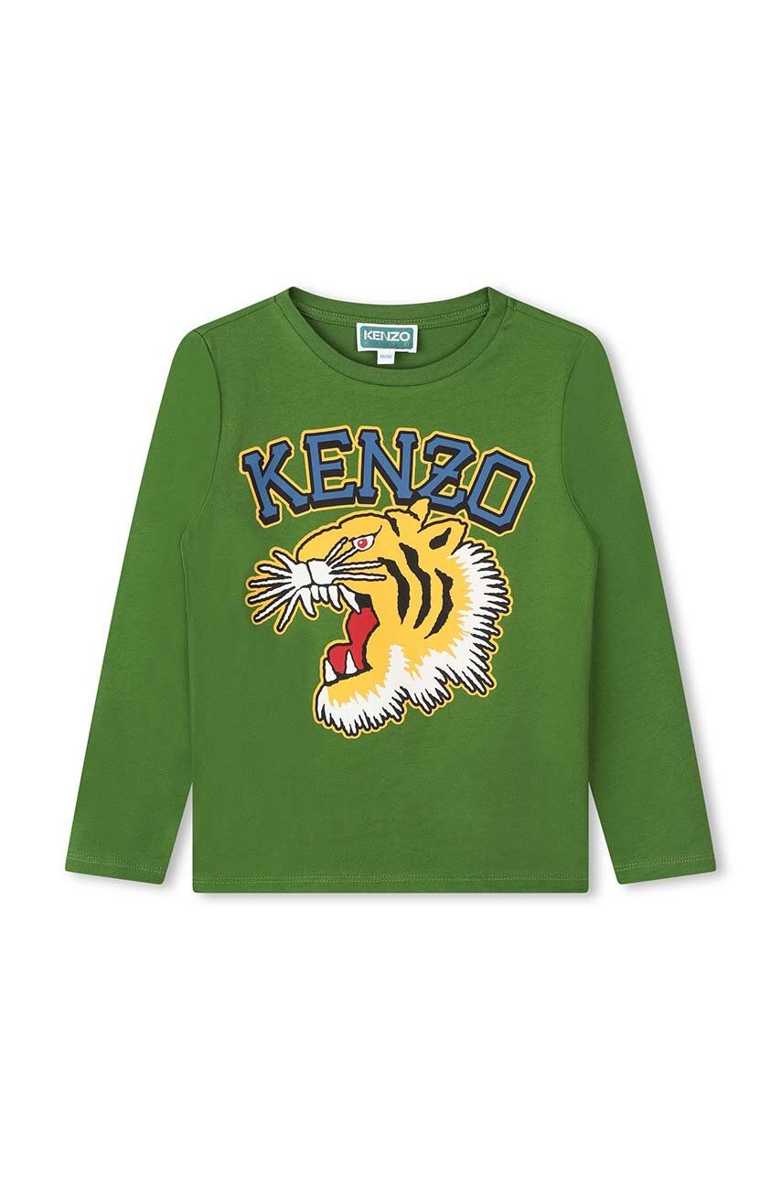 Kenzo Kids longsleeve din bumbac pentru copii culoarea verde, cu imprimeu, K60766