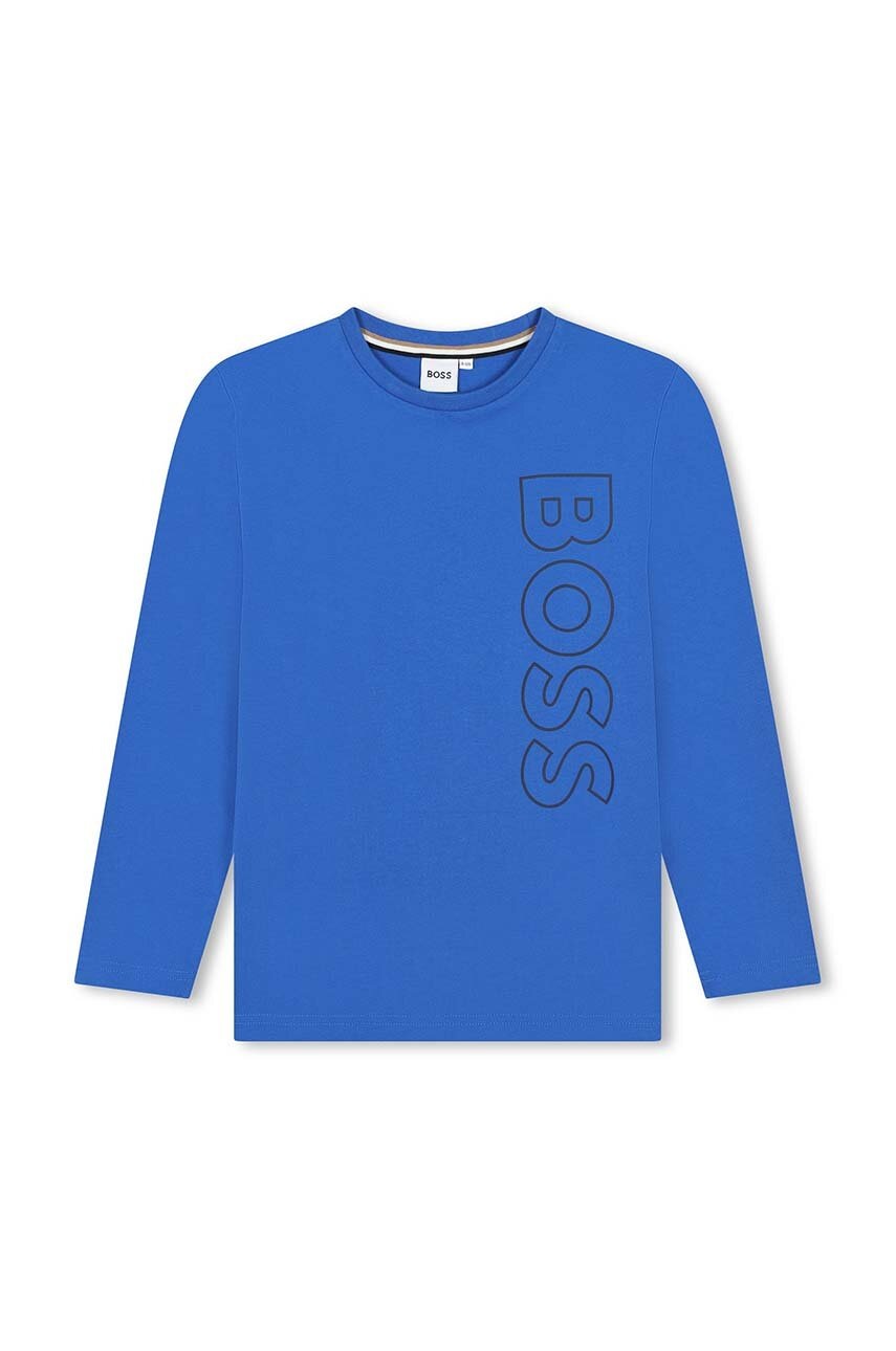 BOSS longsleeve din bumbac pentru copii cu imprimeu, J51208