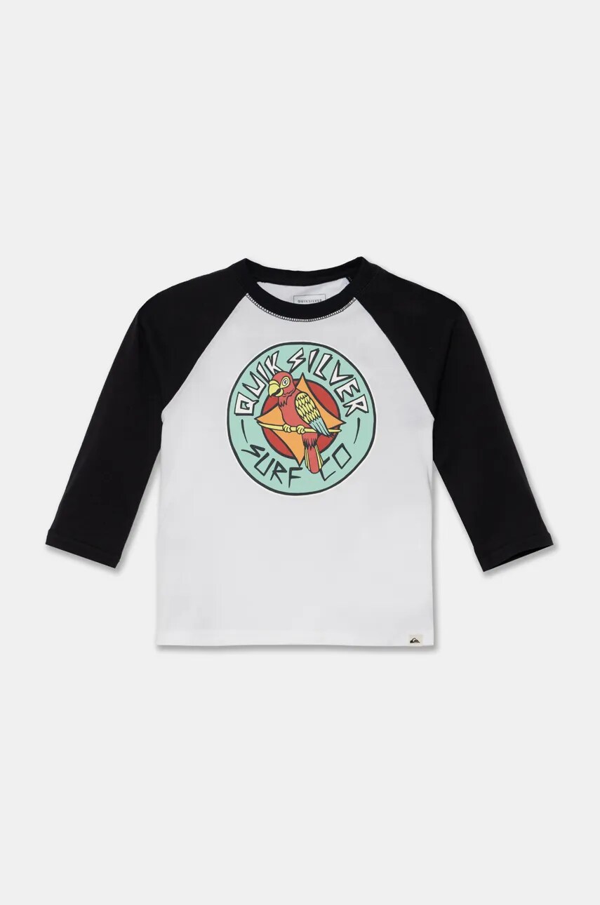 Quiksilver longsleeve din bumbac pentru copii DOUBLE TALK RAGLAN culoarea negru, modelator, EQKZT03560
