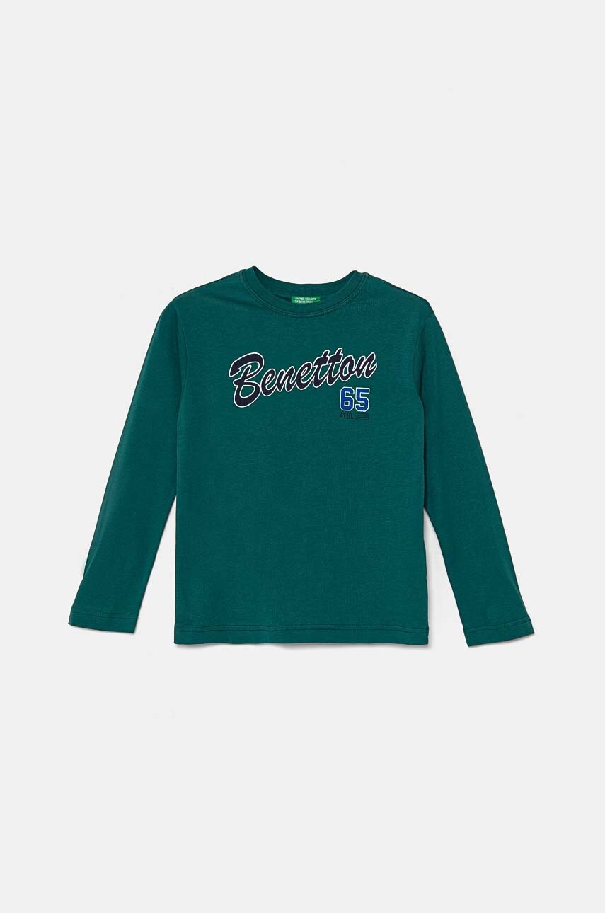

Детска блуза с дълги ръкави United Colors of Benetton в зелено с принт 3I1XC10JN, Зелен
