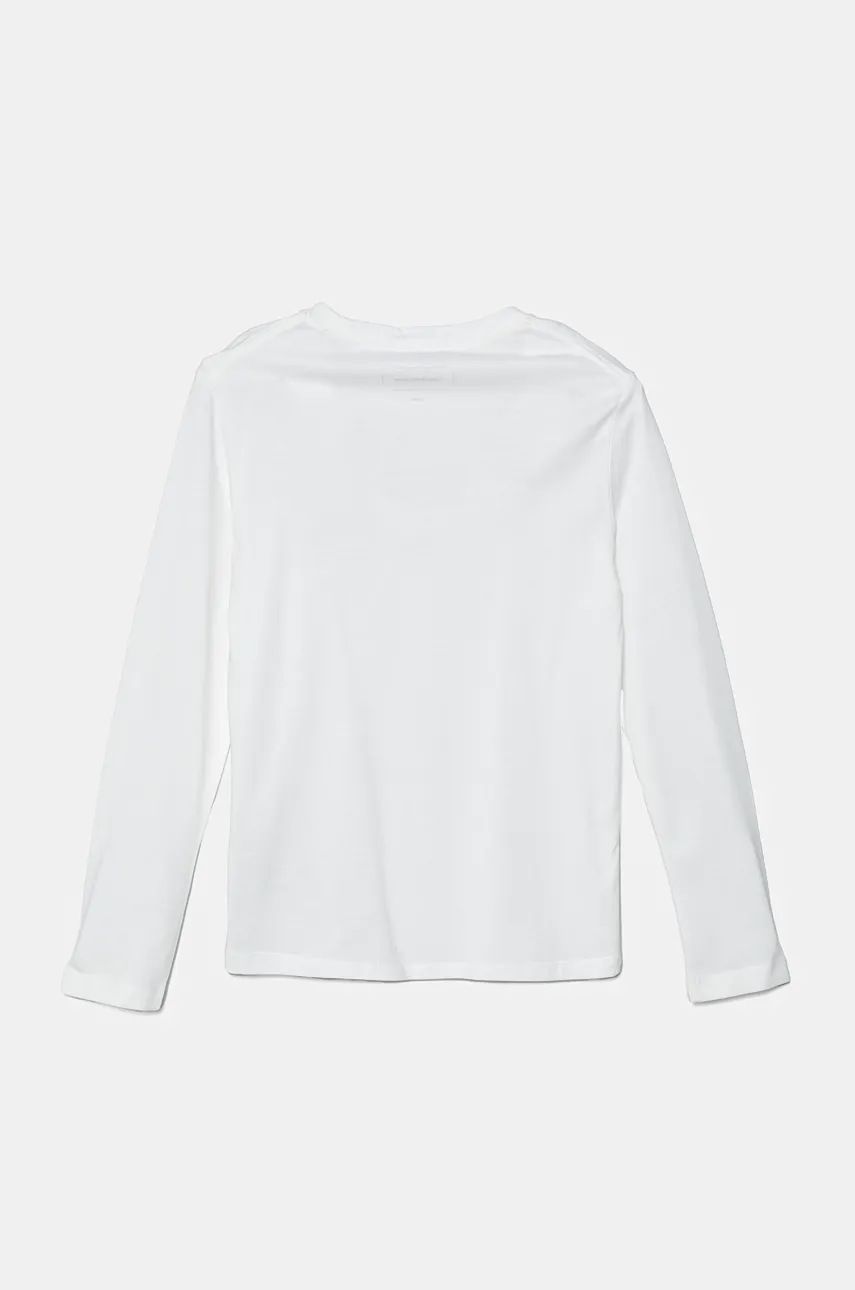 Детский лонгслив Calvin Klein Jeans цвет белый с принтом IU0IU00677