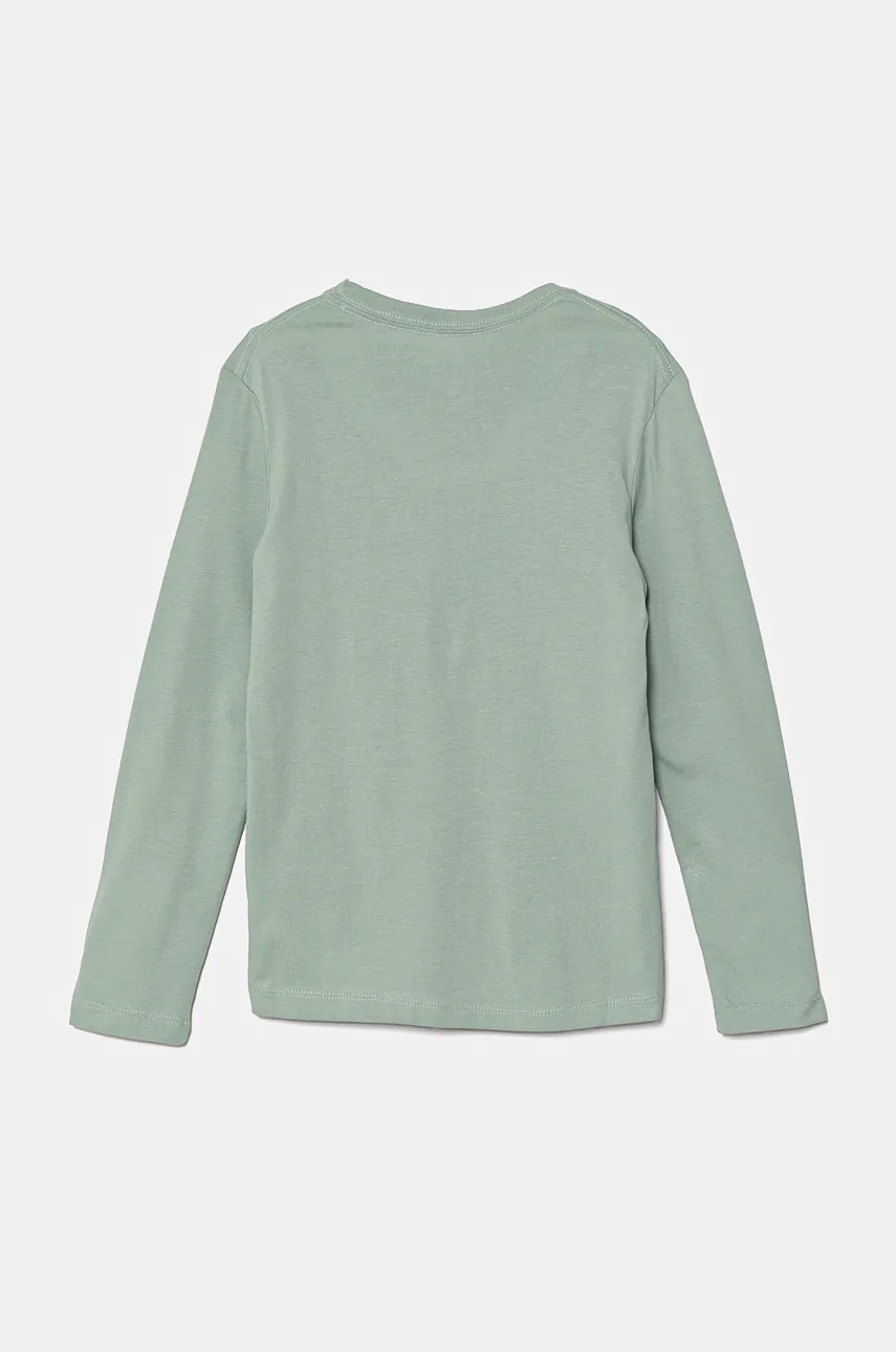 Детский лонгслив Calvin Klein Jeans цвет зелёный с принтом IU0IU00677 Детский лонгслив Calvin Klein Jeans цвет зелёный с принтом IU0IU00677