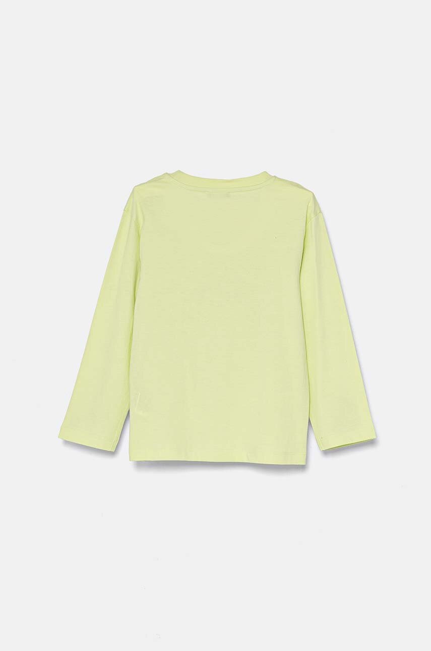 Хлопковый детский лонгслив United Colors of Benetton цвет бирюзовый с принтом 3I1XG10FP