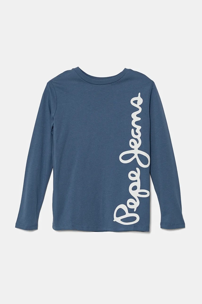 

Детска блуза с дълги ръкави Pepe Jeans WALDO в синьо с принт PB503914, Син
