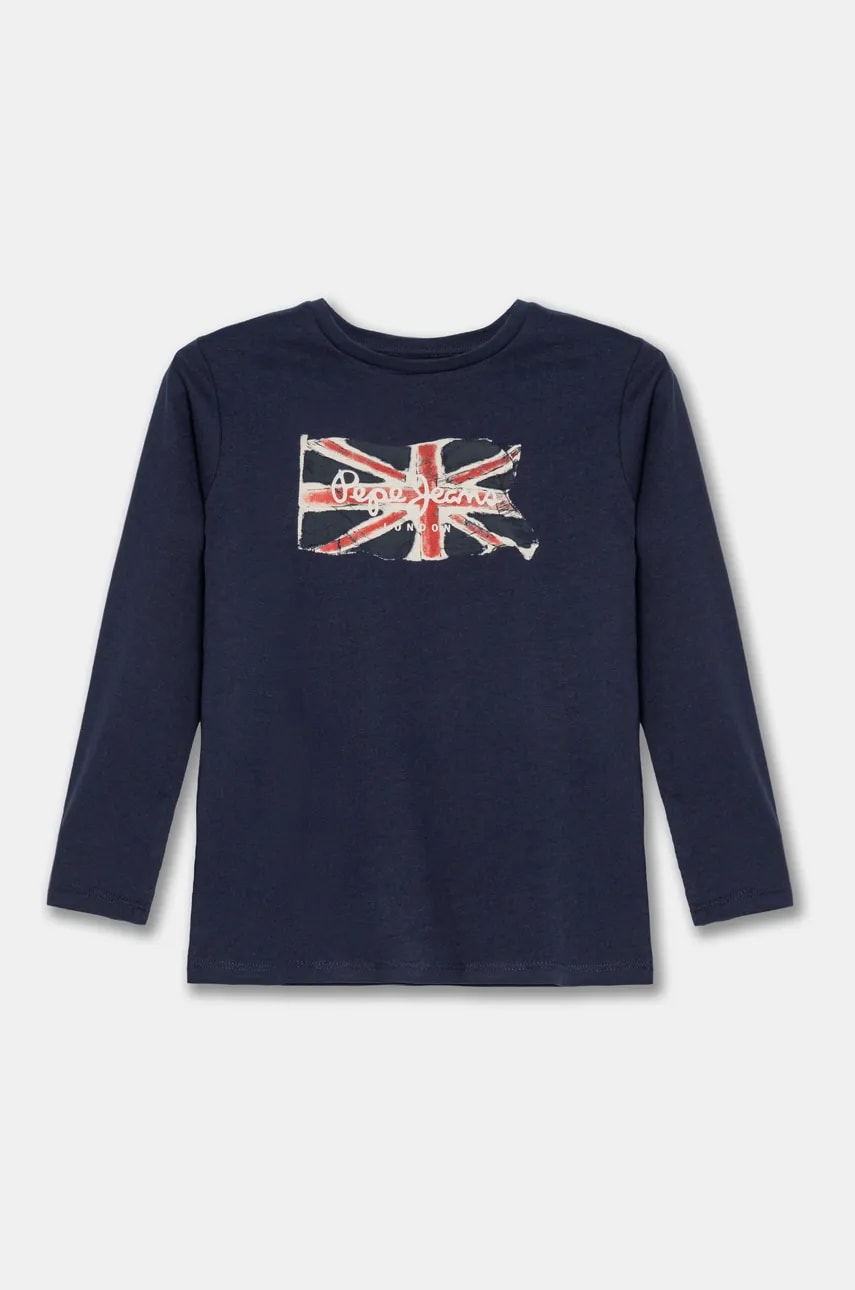 Pepe Jeans longsleeve din bumbac pentru copii CLAG LS cu imprimeu, PB503916 Pepe Jeans longsleeve din bumbac pentru copii CLAG LS cu imprimeu, PB503916
