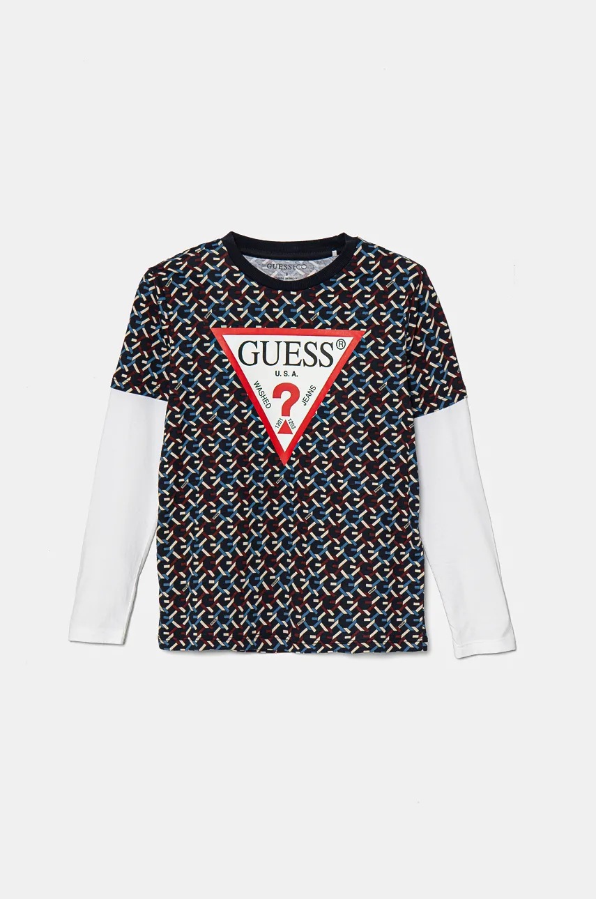 

Детска блуза с дълги ръкави Guess в черно с принт L4BI05 I3Z13, Черен