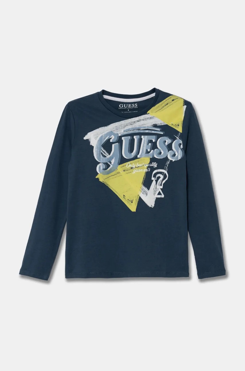 

Детска блуза с дълги ръкави Guess в синьо с принт L4BI28 I3Z14, Син