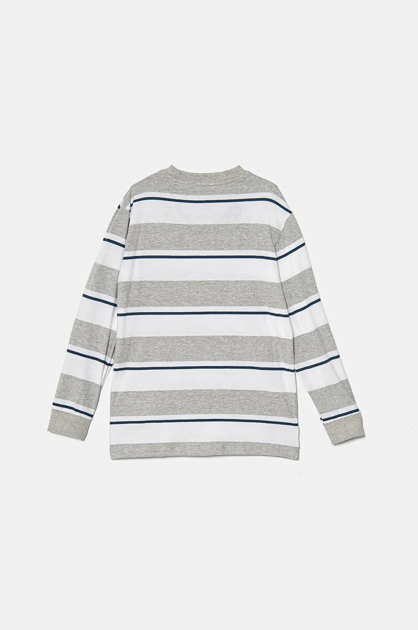 Хлопковый детский лонгслив Guess цвет серый узорный L4BI32 K9N40 Хлопковый детский лонгслив Guess цвет серый узорный L4BI32 K9N40
