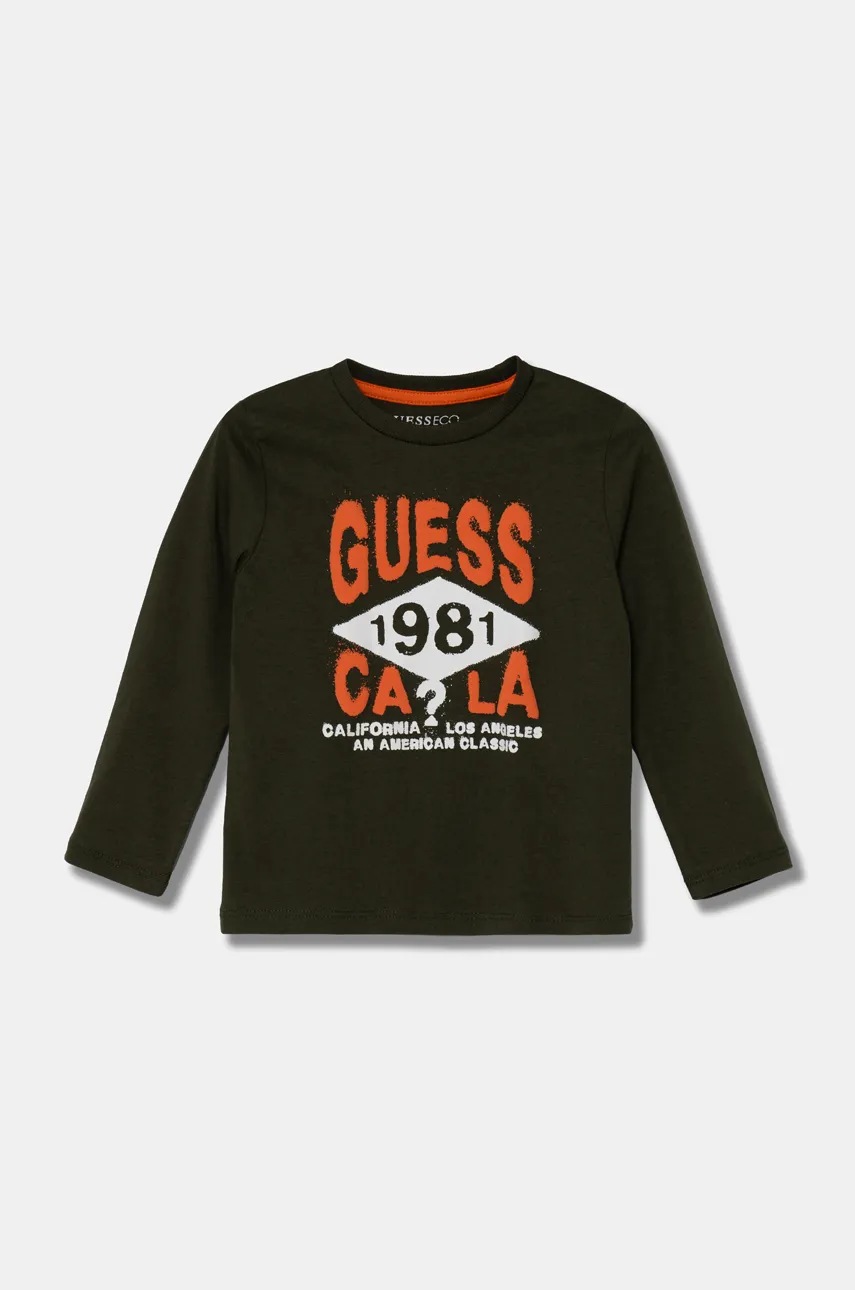 

Детска блуза с дълги ръкави Guess в оранжево с принт N4BI01 I3Z14, Оранжев