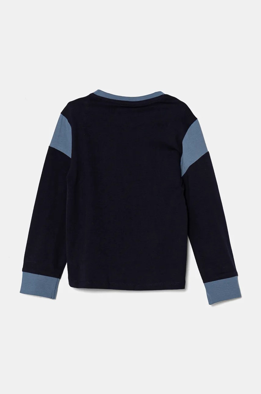 Хлопковый детский лонгслив Guess цвет синий с принтом N4BI05 I3Z14