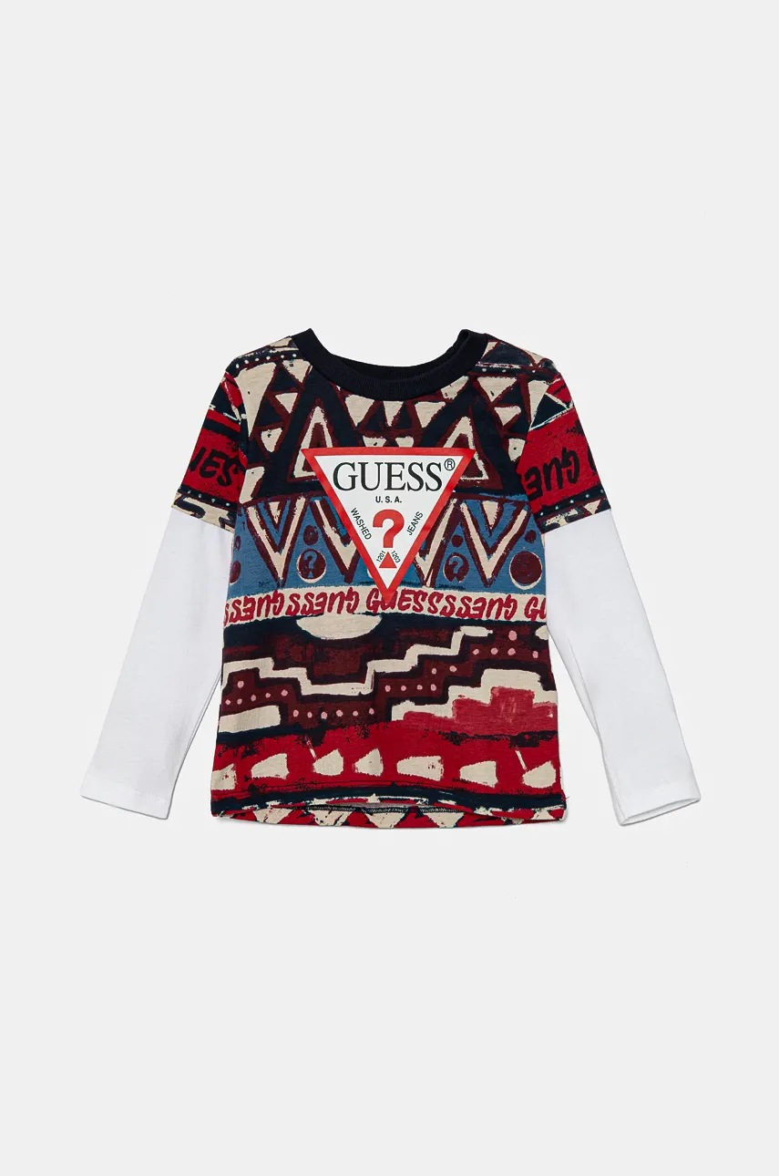 

Детска блуза с дълги ръкави Guess с десен N4BI07 I3Z13, Многоцветен