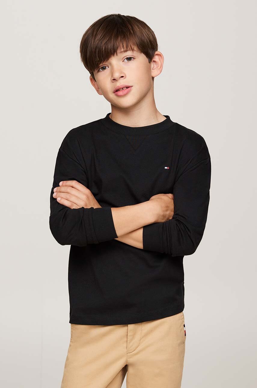

Детска блуза с дълги ръкави Tommy Hilfiger в черно с изчистен дизайн KB0KB08576, Черен